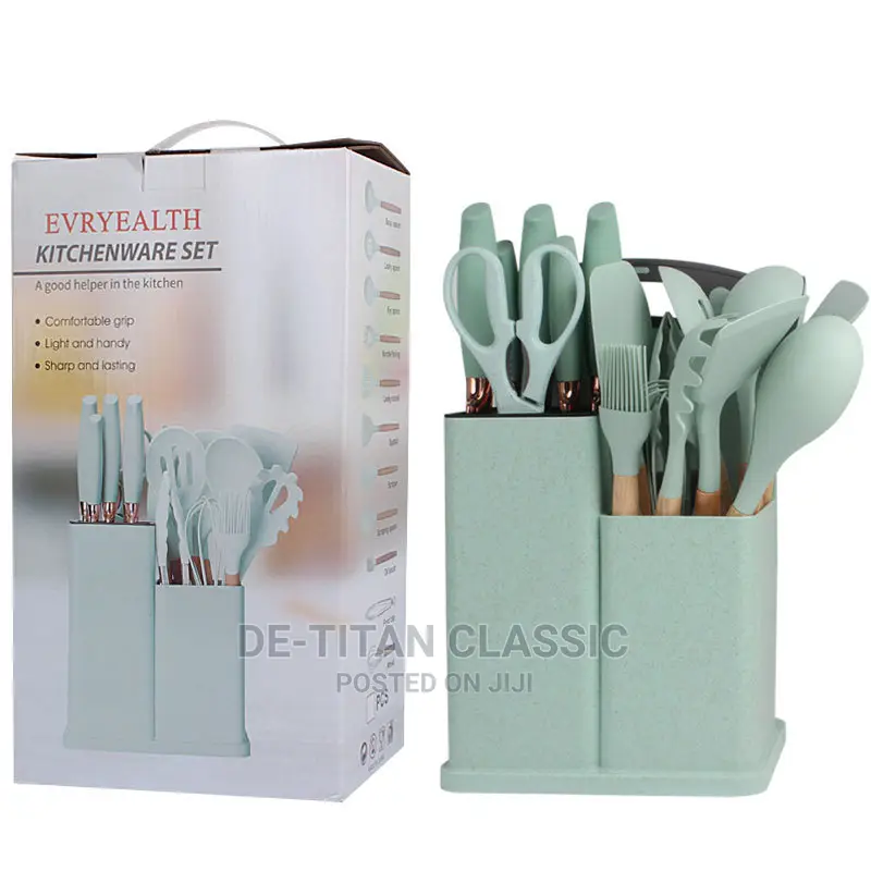 19pcs Silicone Kitchen Spoon and Knife With Chopping Board
