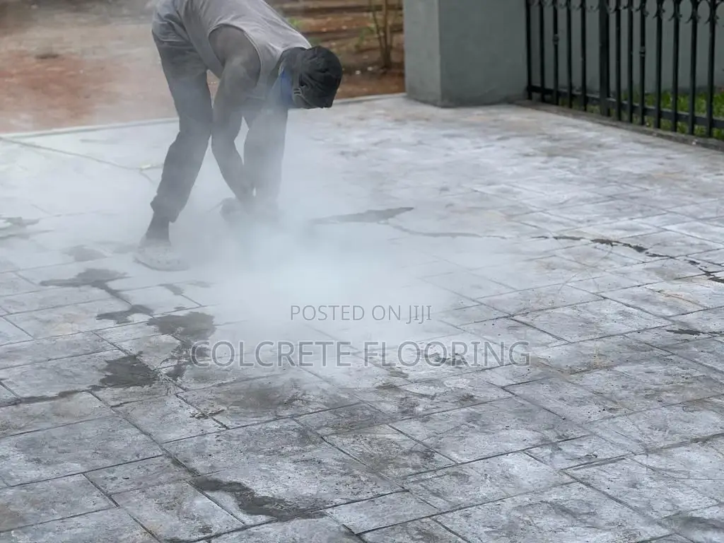 Black Ashlar Slate Stamped Concrete #11