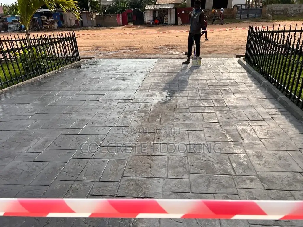 Black Ashlar Slate Stamped Concrete #11