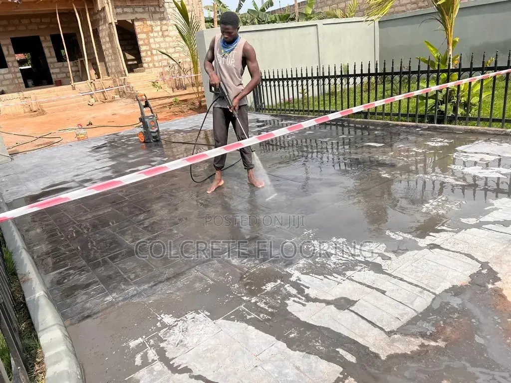 Black Ashlar Slate Stamped Concrete #11