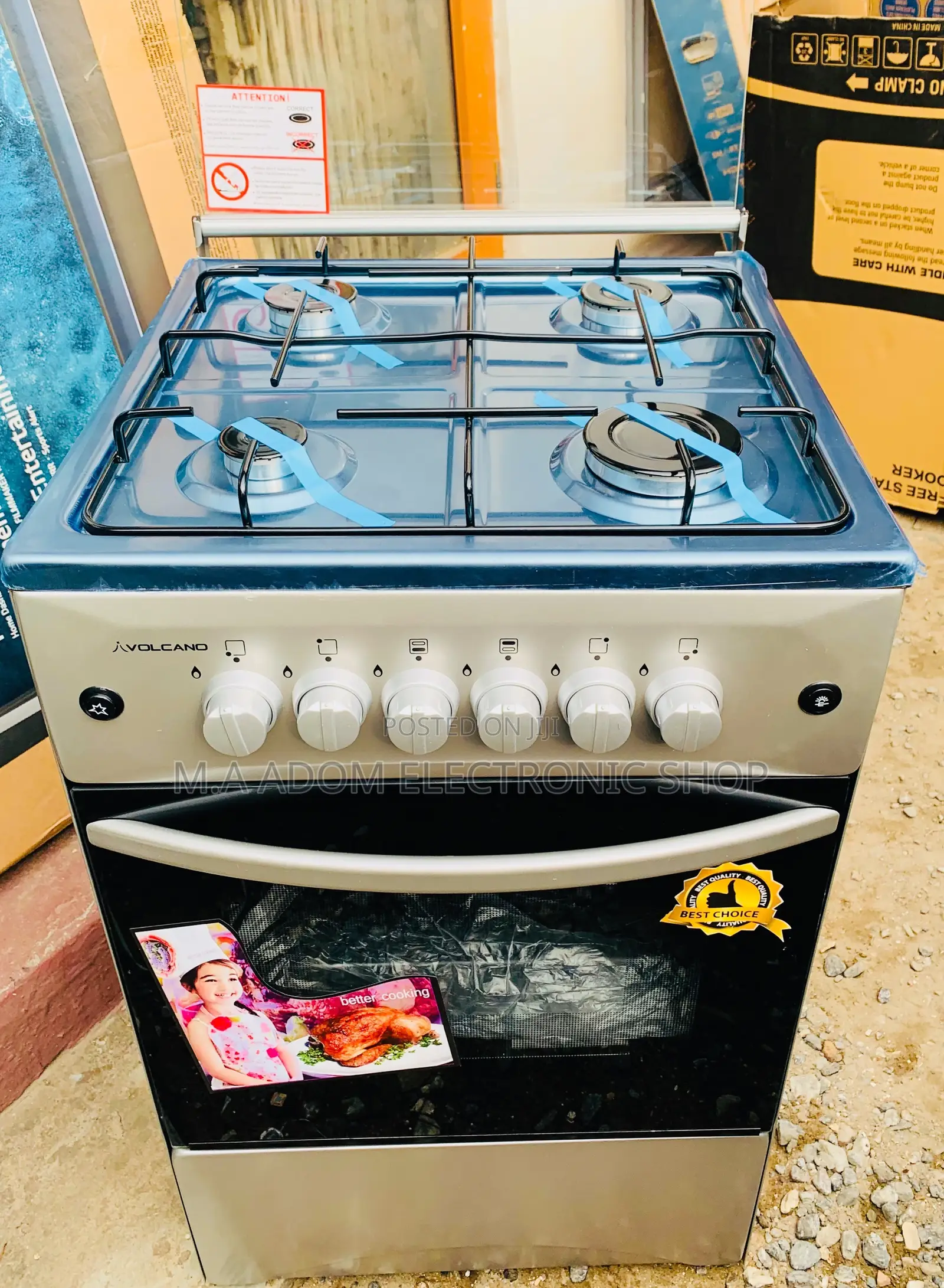 Get New Volcano 4B Auto Ignition Gas Cooker With Grill