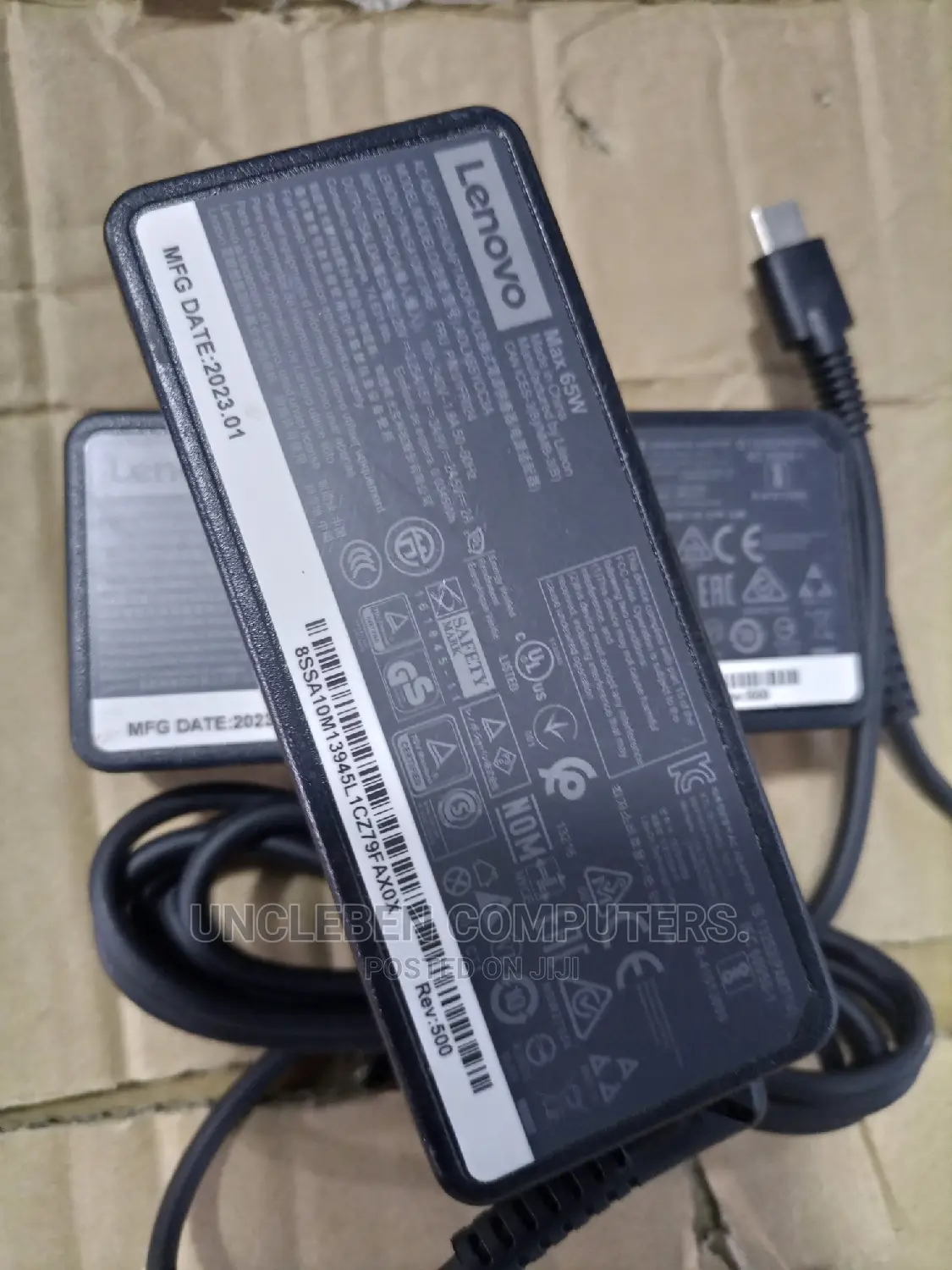 Lenovo Type C Charger 20v 3.25A, 15v 3A, 9v 2A, 5v 2A 65w