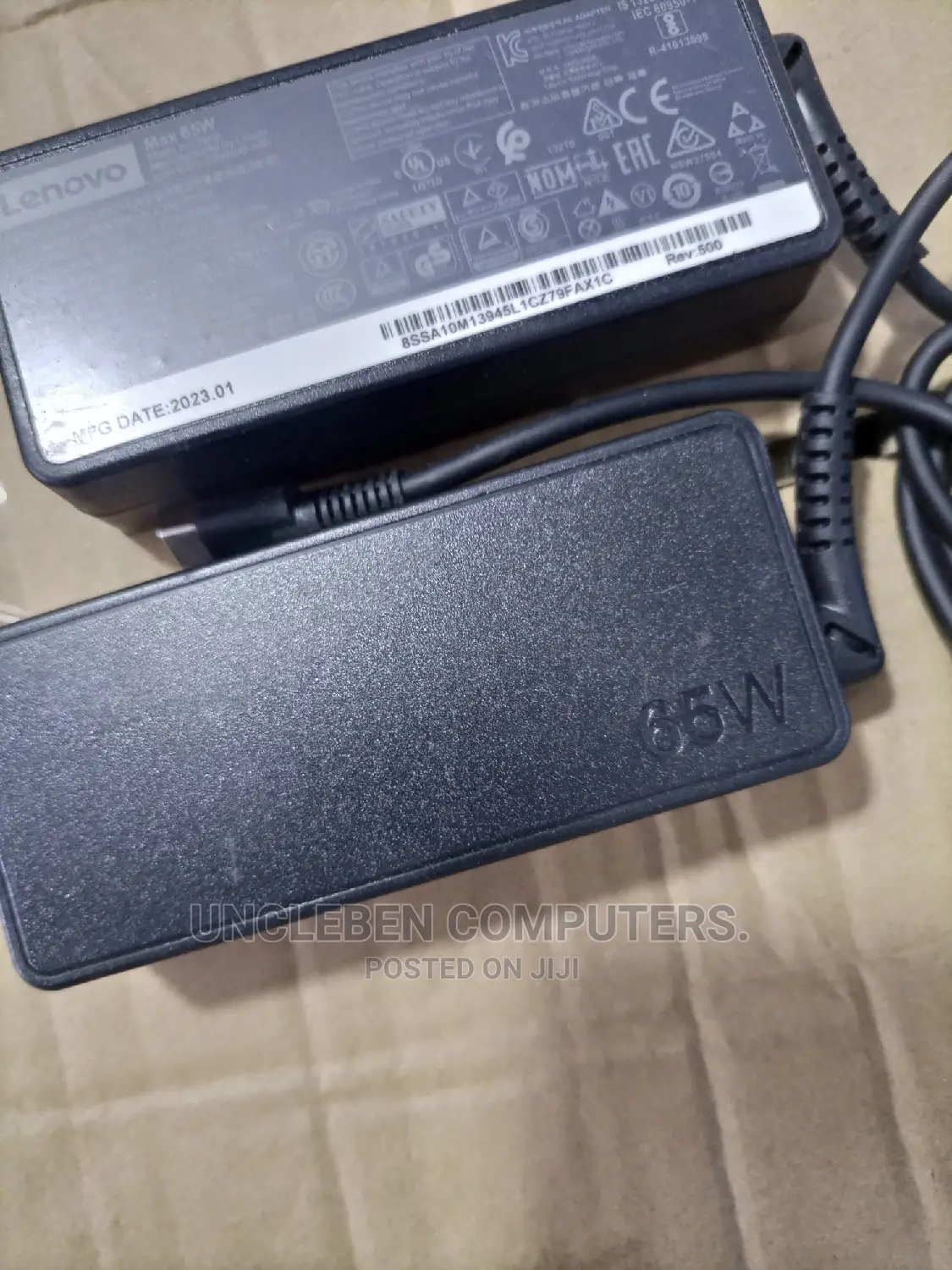 Lenovo Type C Charger 20v 3.25A, 15v 3A, 9v 2A, 5v 2A 65w