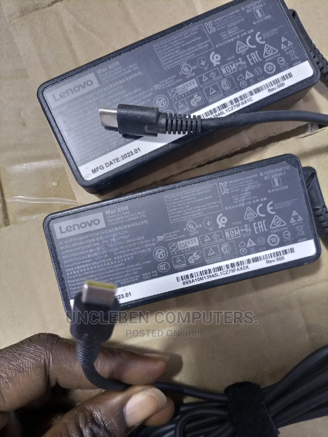 Lenovo Type C Charger 20v 3.25A, 15v 3A, 9v 2A, 5v 2A 65w