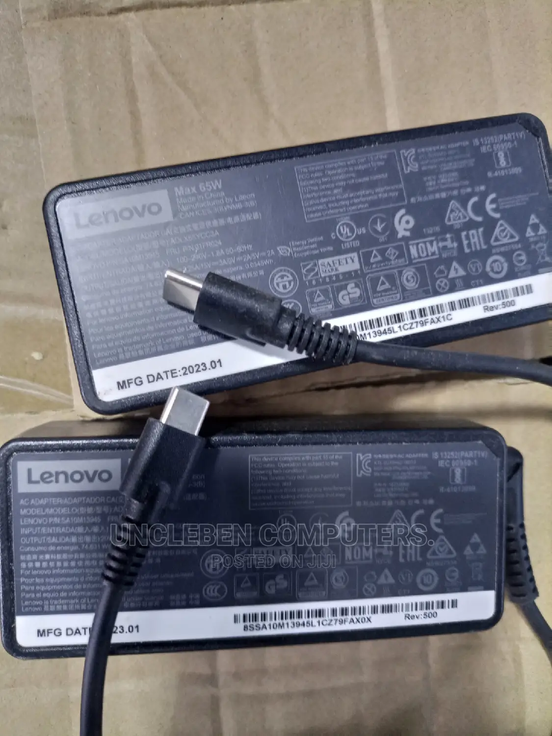 Lenovo Type C Charger 20v 3.25A, 15v 3A, 9v 2A, 5v 2A 65w