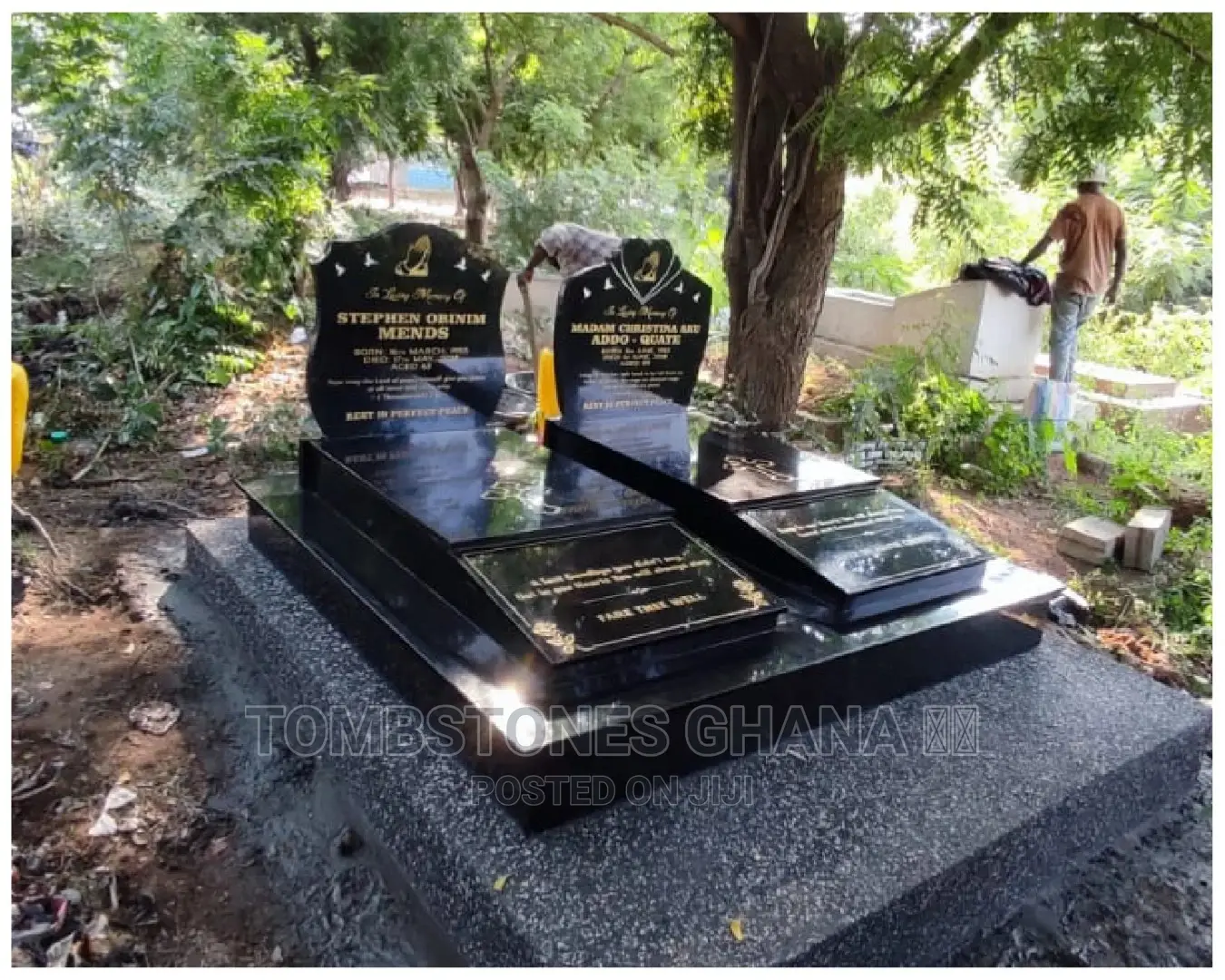 Double Granite Tombstone