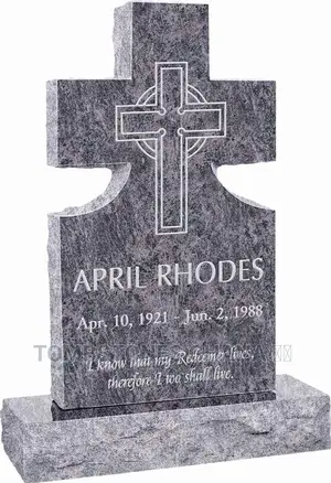 Cross Upright Headstone Polished