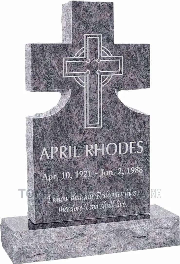Cross Upright Headstone Polished