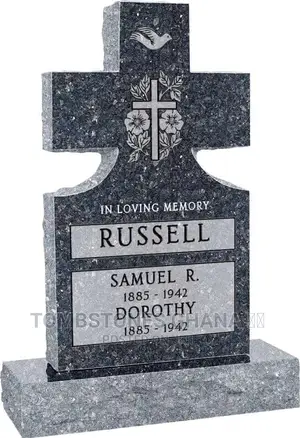 Cross Upright Headstone Polished