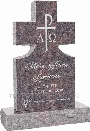 Cross Upright Headstone Polished