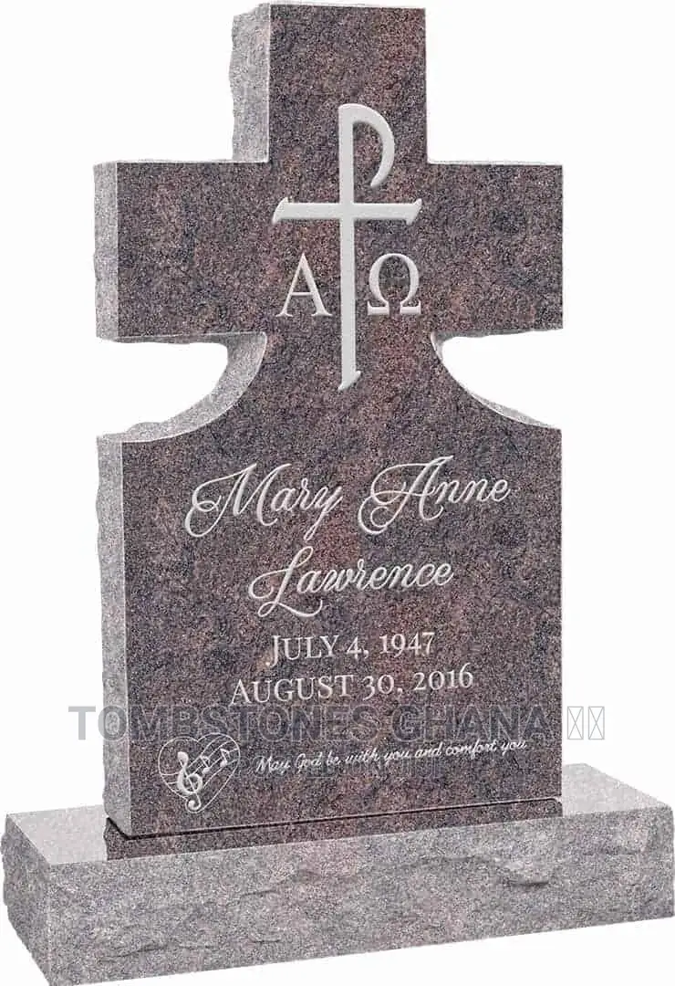 Cross Upright Headstone Polished
