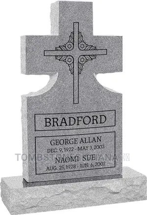 Cross Upright Headstone Polished
