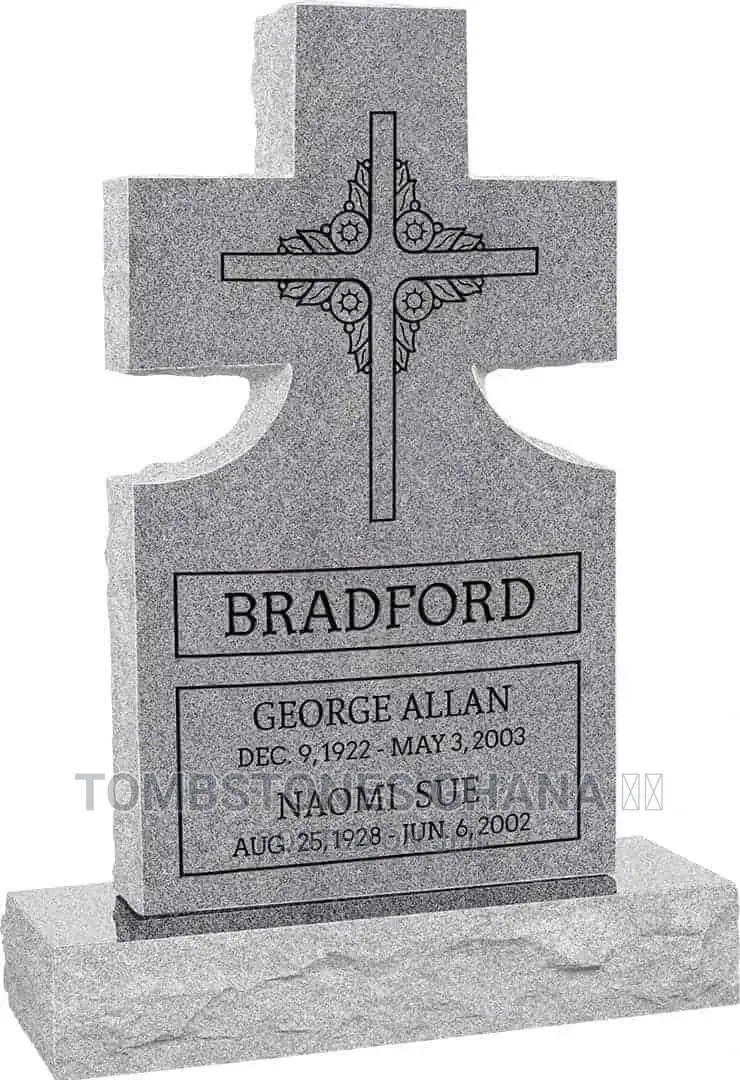 Cross Upright Headstone Polished