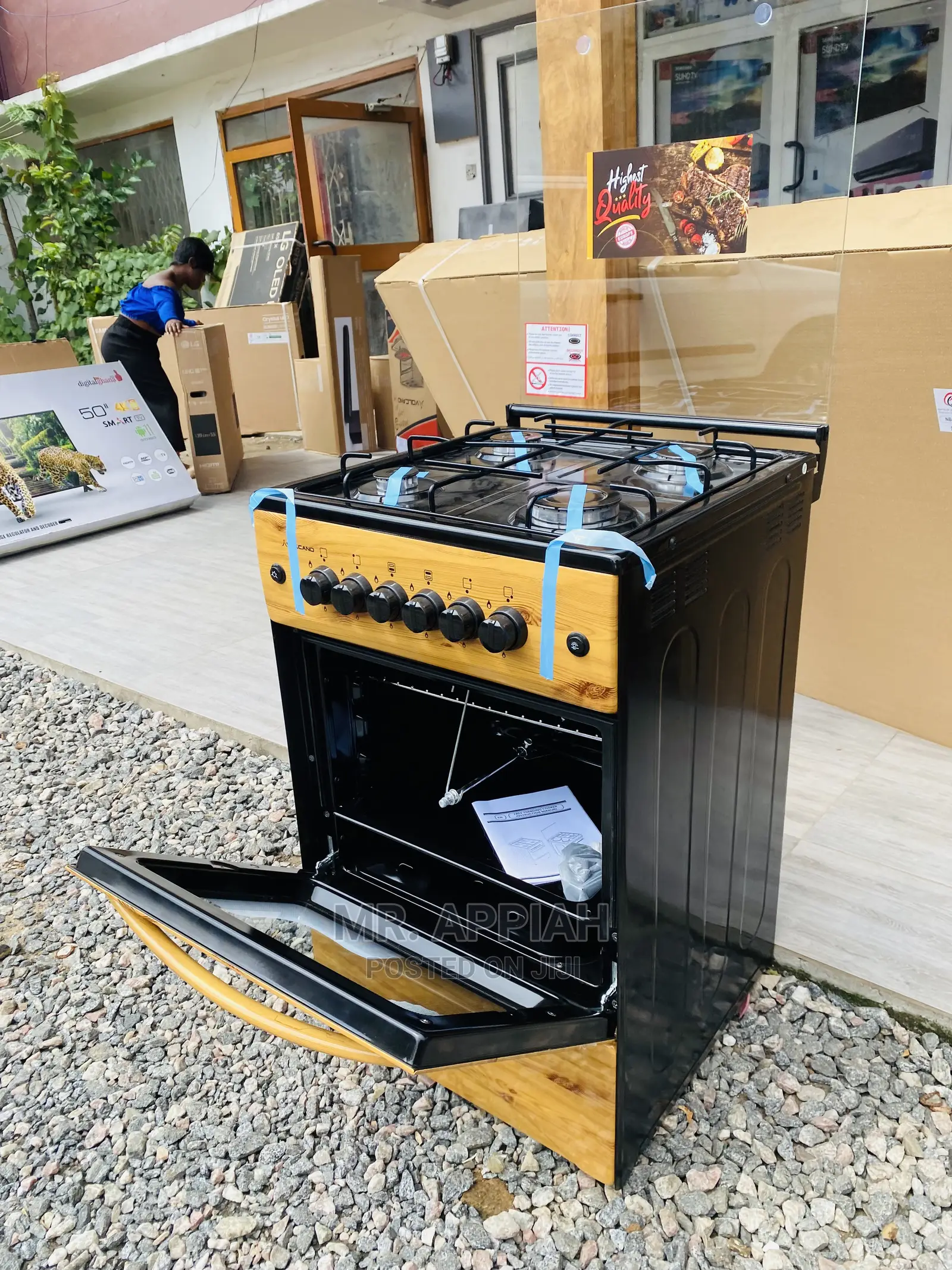 Unique Volcano 4 Gas Cooker Available(Light Wooden)Ignition