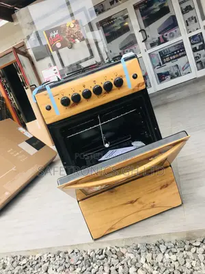 Light Wooden Volcano 4 Gas Oven With Grill Cooker