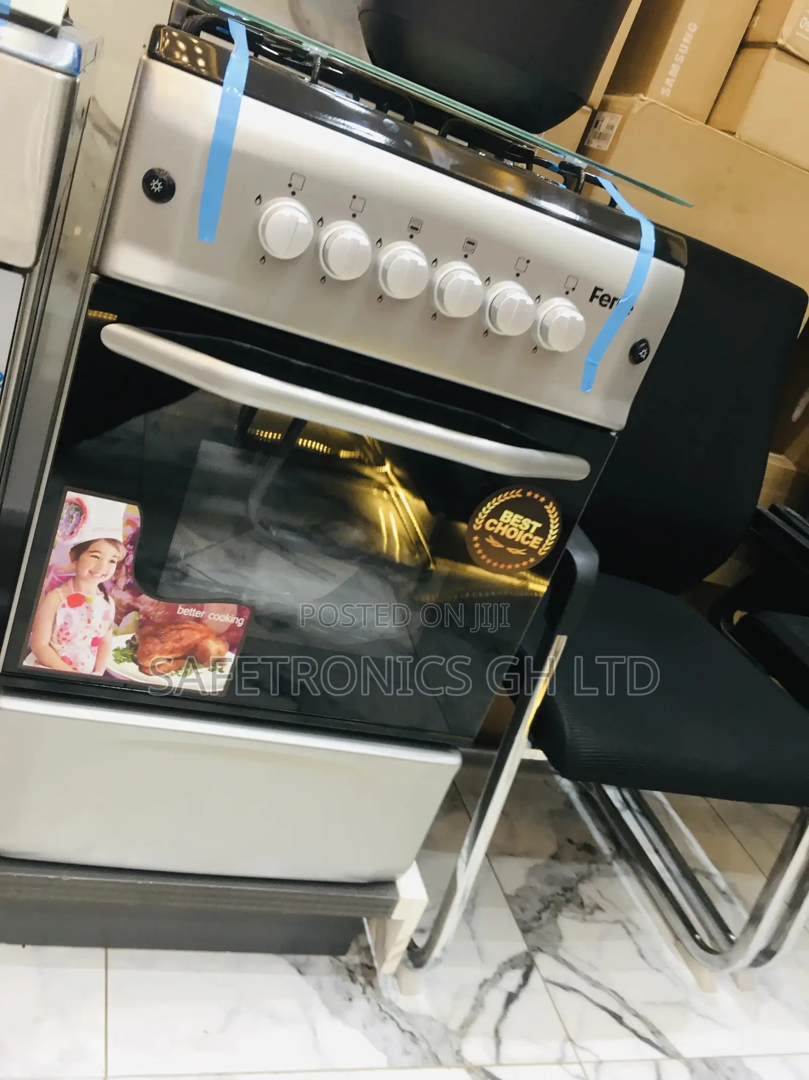 Valuable 4 Gas Cooker 50x55 Ferre Oven With Grill Sliver
