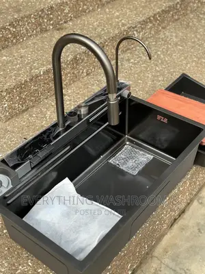 Antirust Waterfall Sink-Smart Kitchen Sink-Piano Controls-Cup Washer