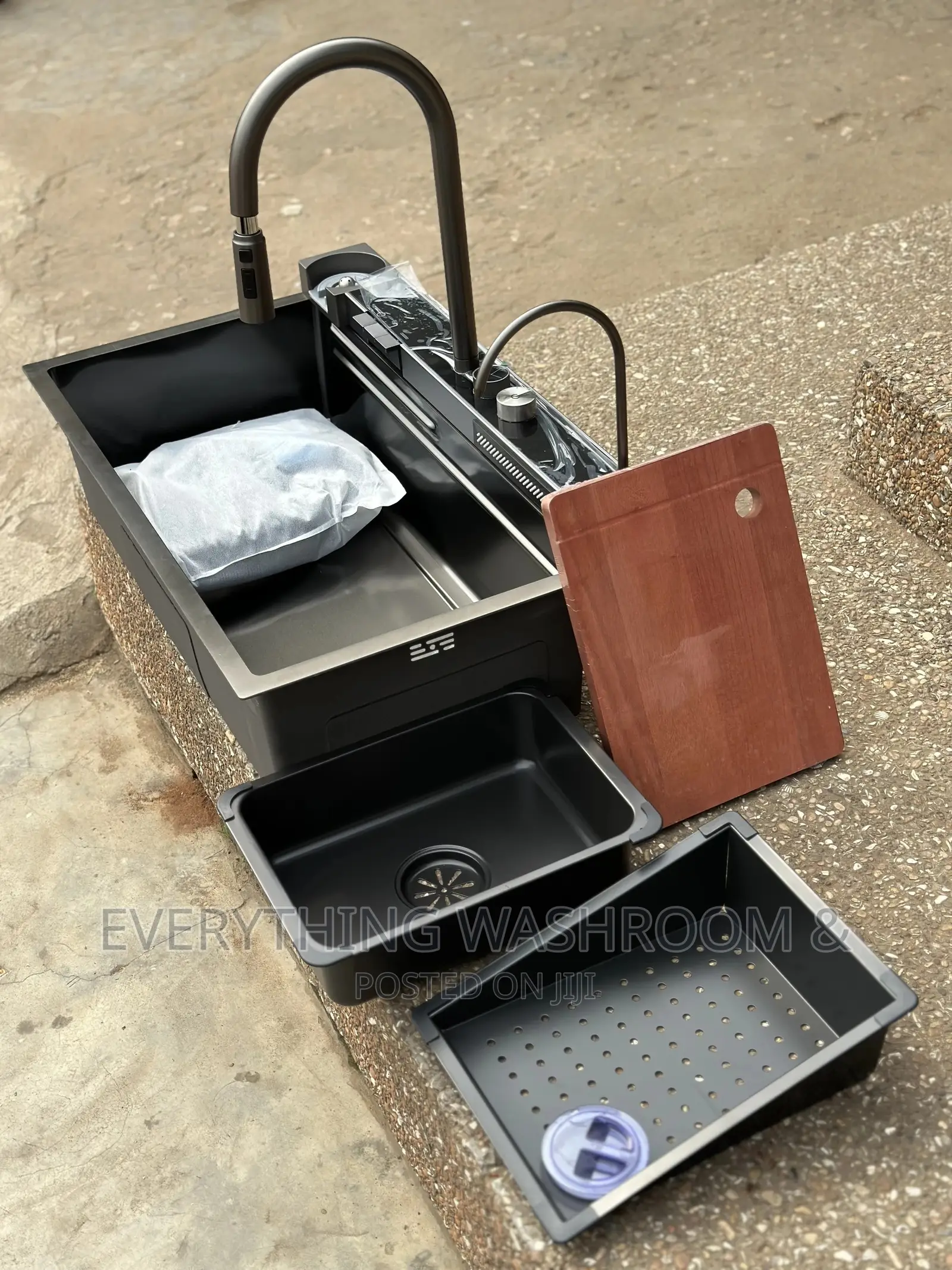 Antirust Waterfall Sink-Smart Kitchen Sink-Piano Controls-Cup Washer