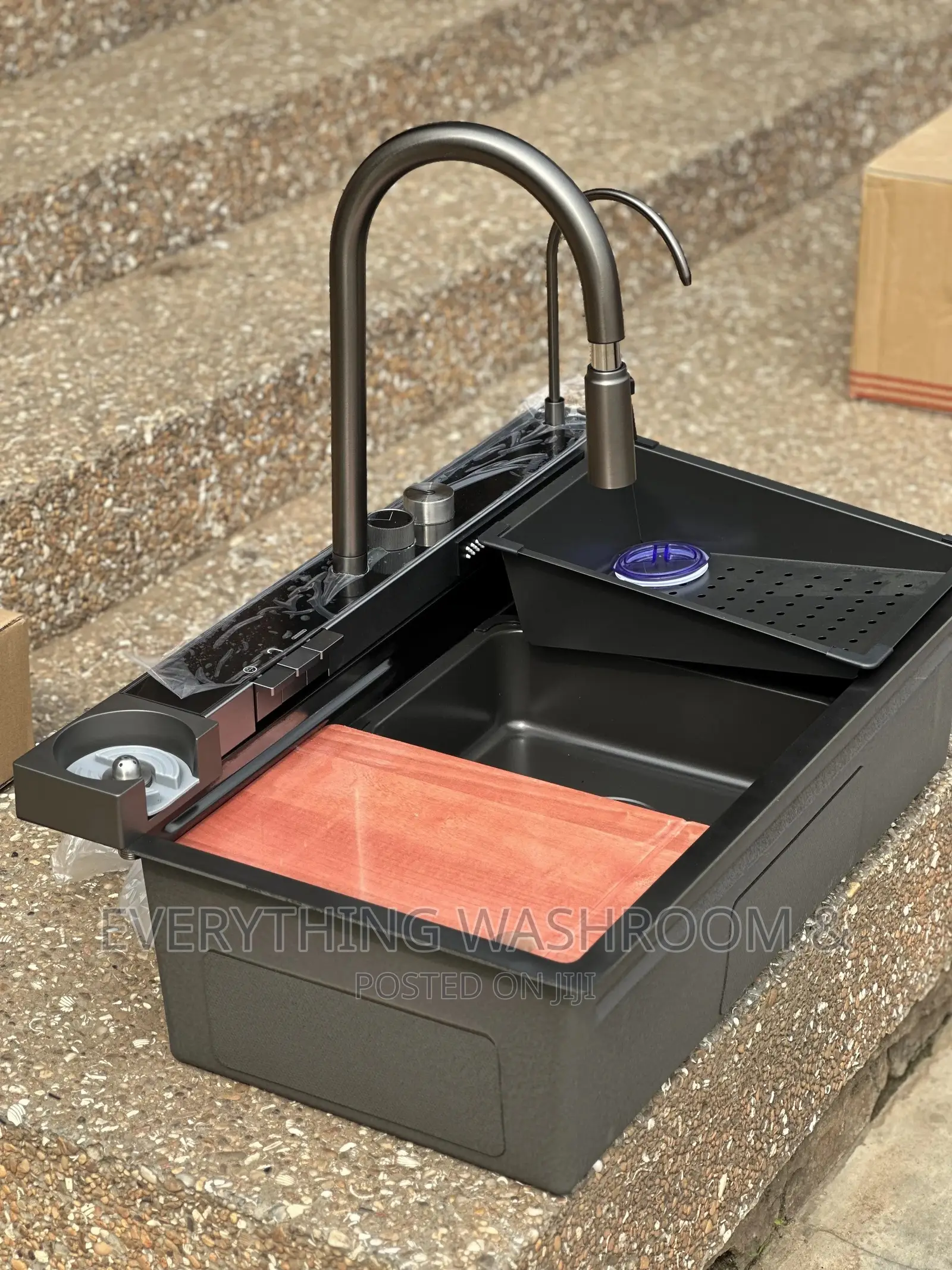 Antirust Waterfall Sink-Smart Kitchen Sink-Piano Controls-Cup Washer