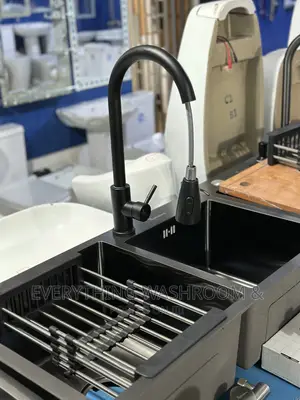 Black Cabinet Sink_black Sink With Pullout Tap Accessories