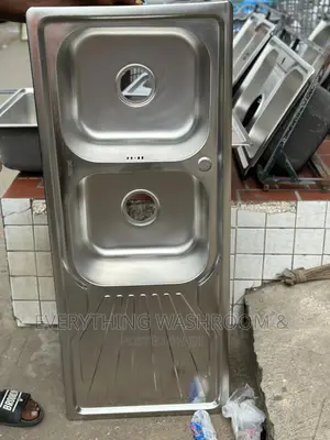 Cabinet Sink Silver-Double Bowl Single Arm+Accessories+Sink