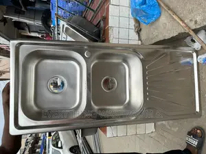 Cabinet Sink Silver-Double Bowl Single Arm+Accessories+Sink