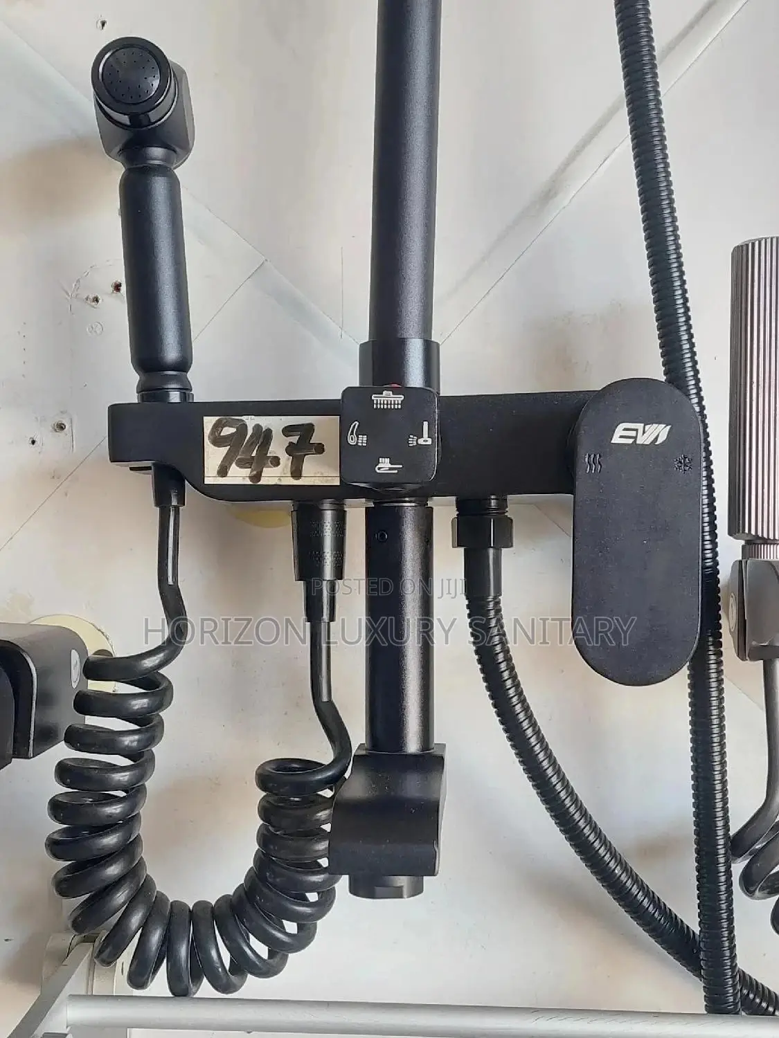 Black (4in1) Combined Telephone Shower With Shattaf(Bidet)