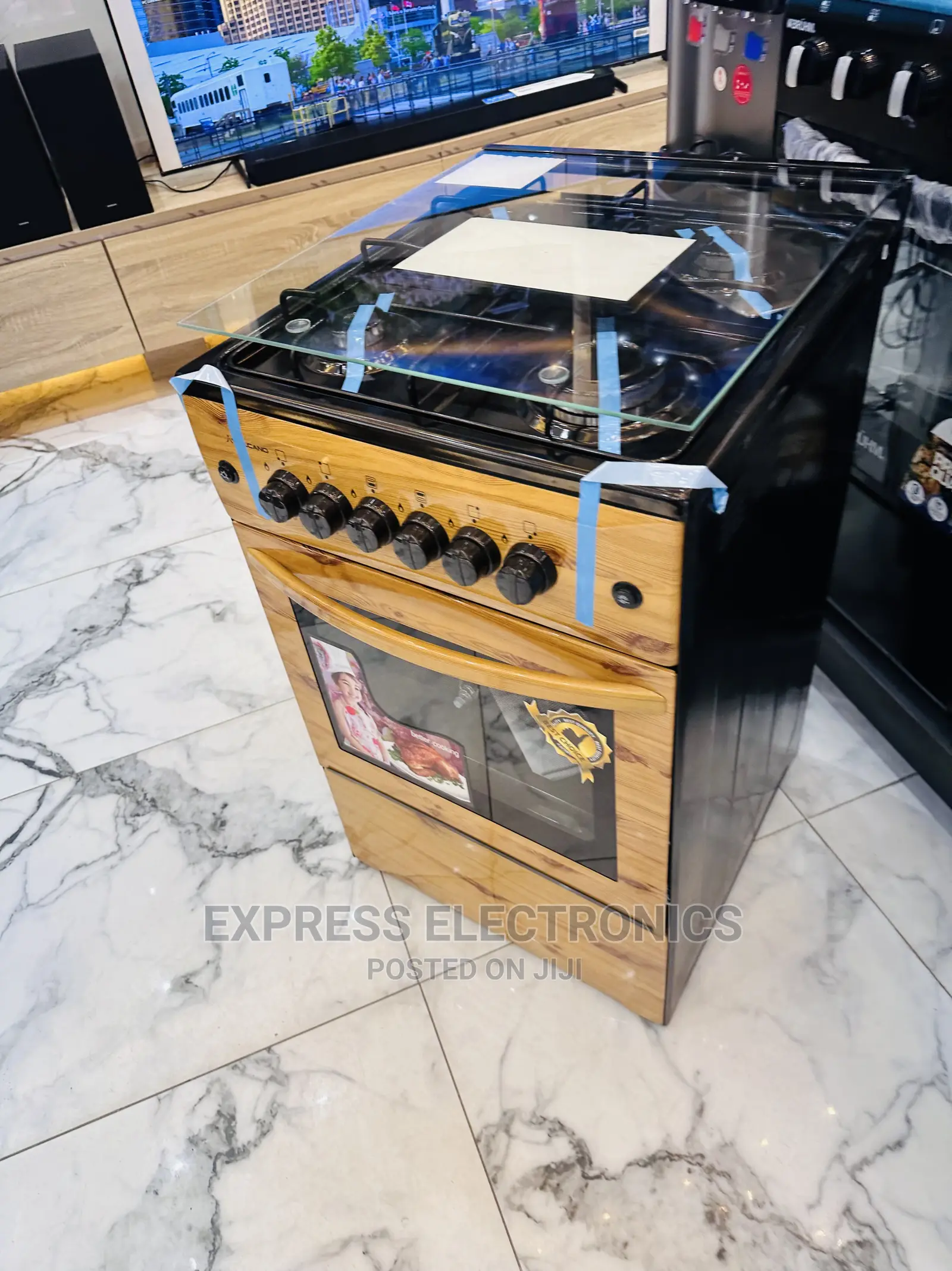 Ultimate Gas Cooker Oven Grill 4burner Stove Light Wooden