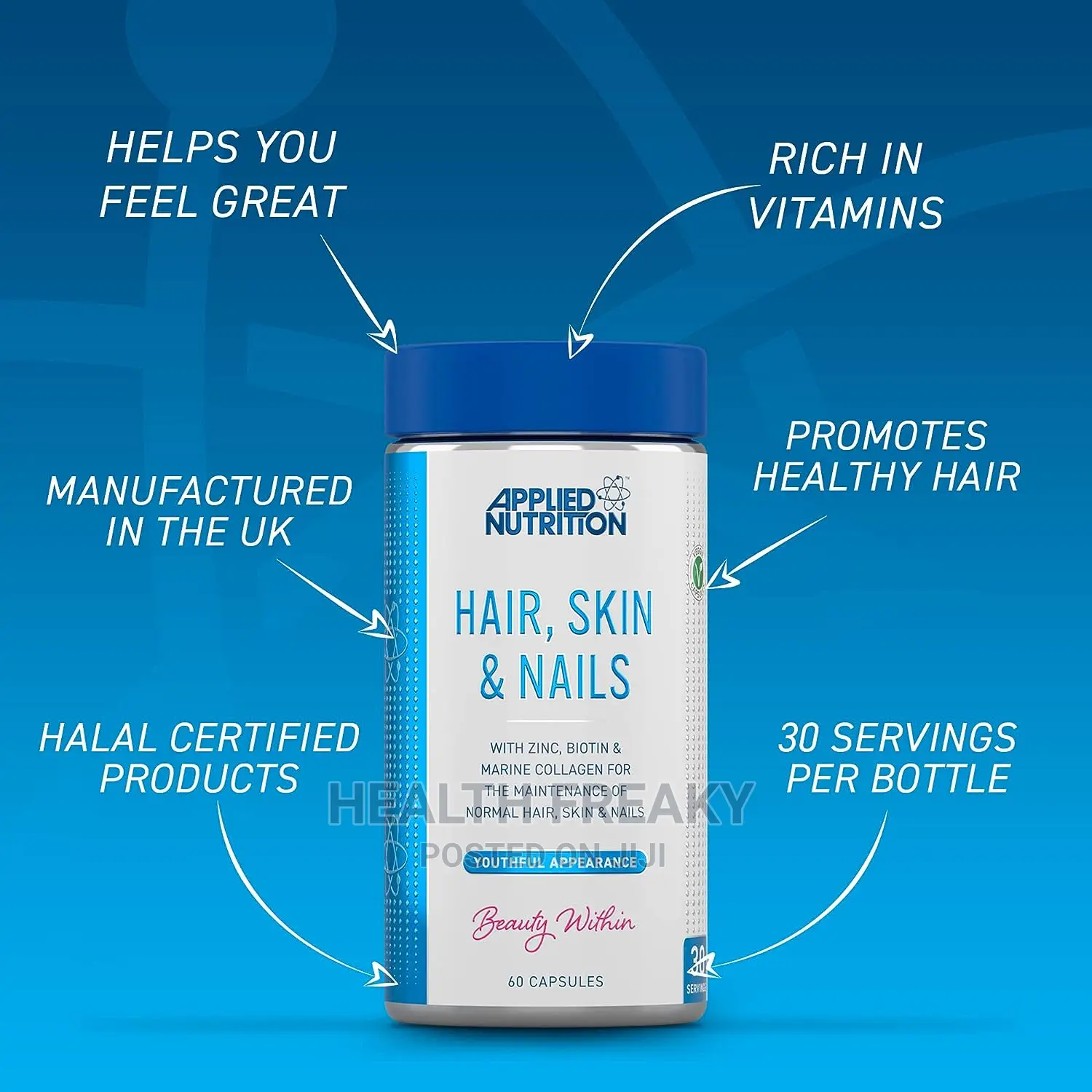 Biotin And Collagen Supplements With Keratin 25000 Mcg - Hair Skin & Nails Vitamins With Collagen Keratin B Complex - Made In USA - Biotin For Hair Growth Women & Men - View #7