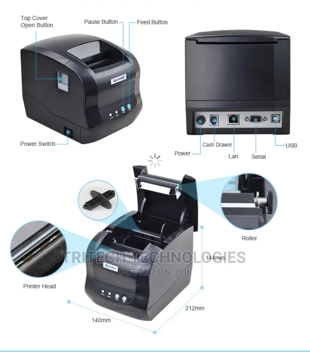 Xprinter Xp-365b 80mm 2 in 1 Printer