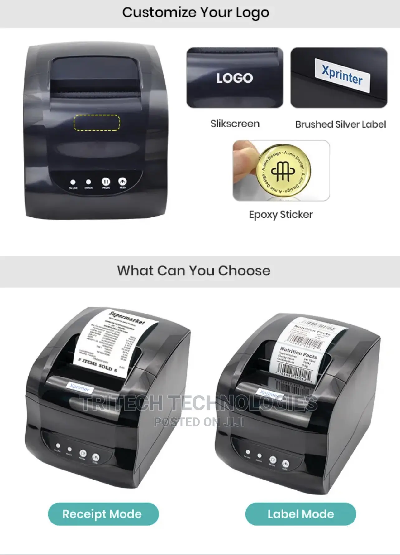 Xprinter Xp-365b 80mm 2 in 1 Printer