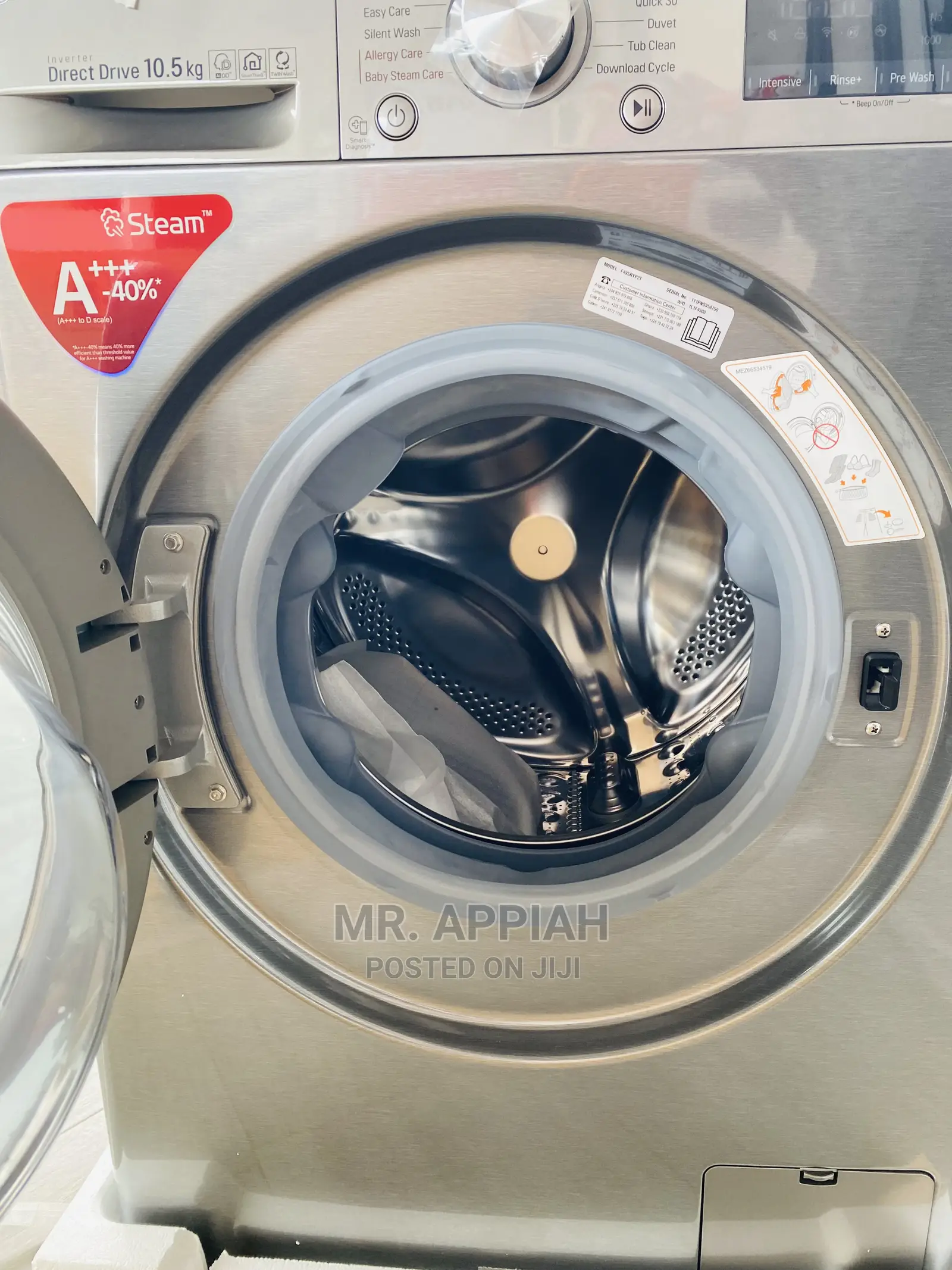 Newly in Stock LG 10.5kgSmart Wi-Fi Washingmachinef4v5ryp2s