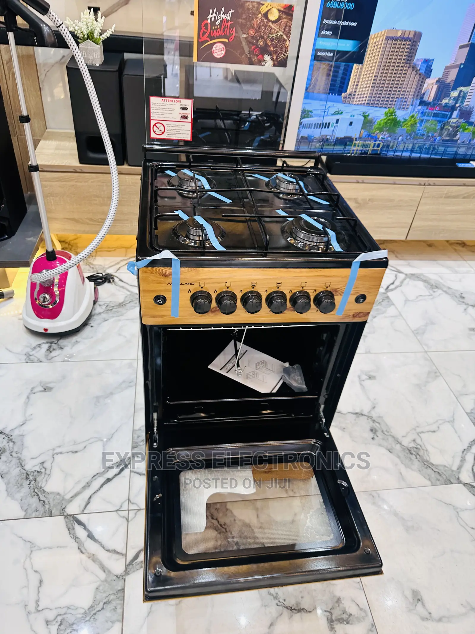 Super Powerful Light Wooden Gas Cooker Ignition 4burner