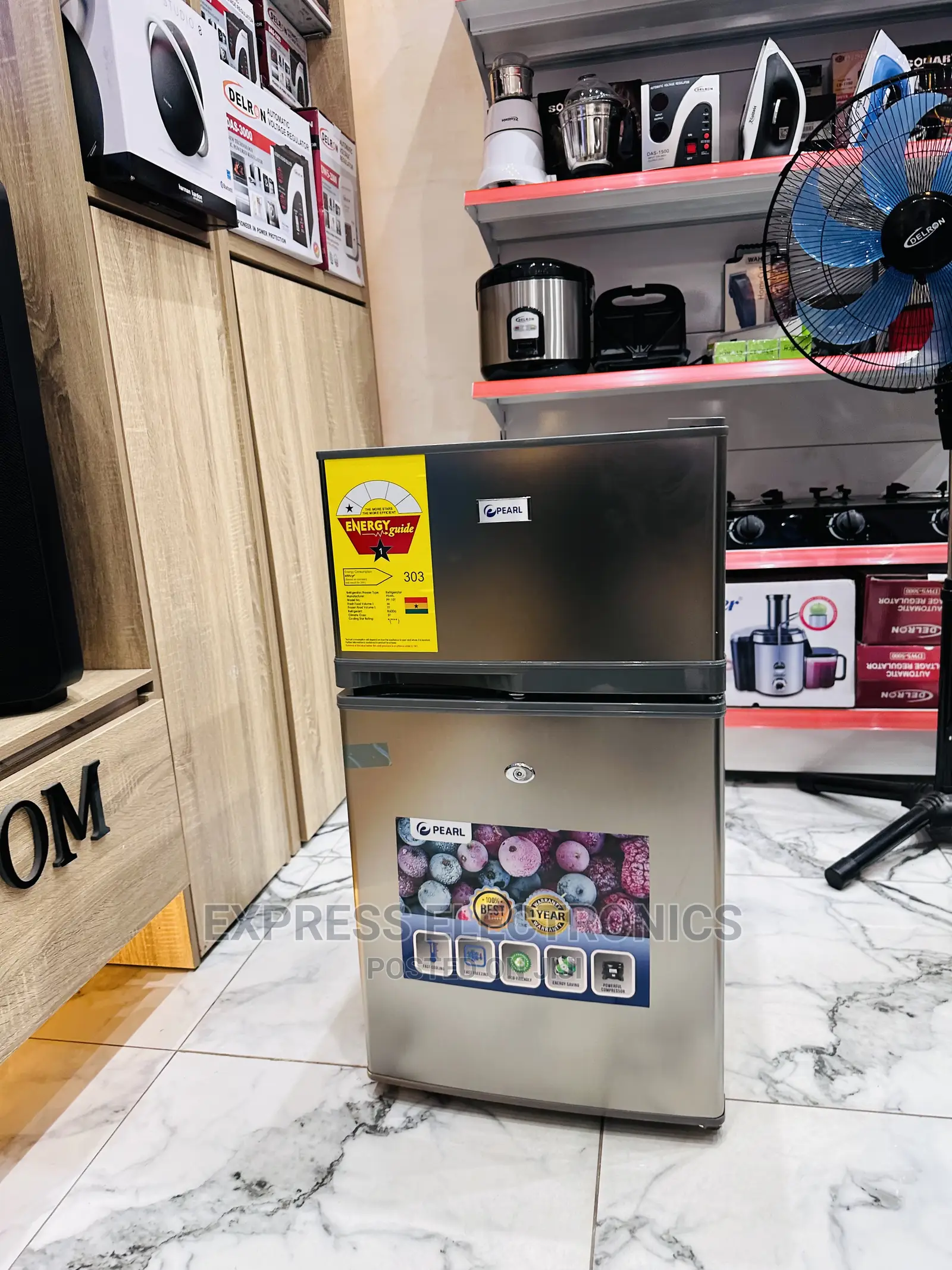 Lovely Sleek Table Top Fridge Double Door Pearl 10T