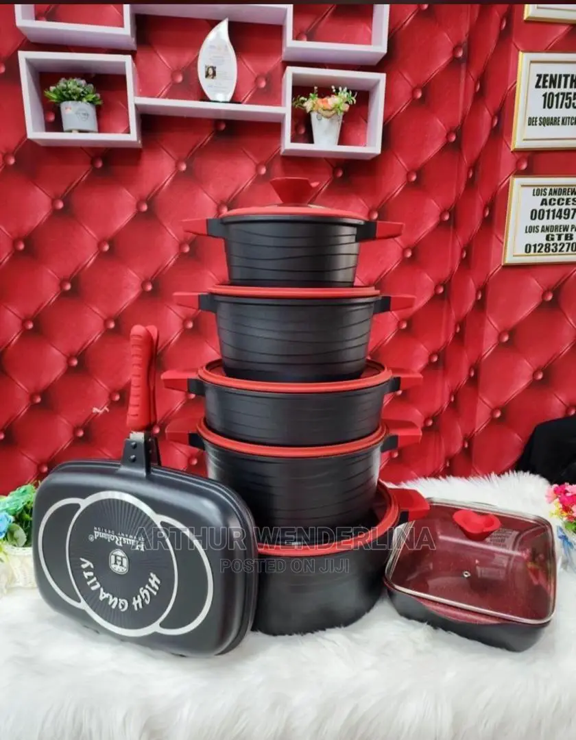 Quality Nonstick With Grill Pan 14 Pieces