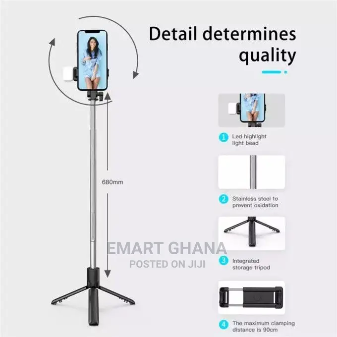 Wireless Bt Remote Fill Light Multifunc Tripod Portable Hand