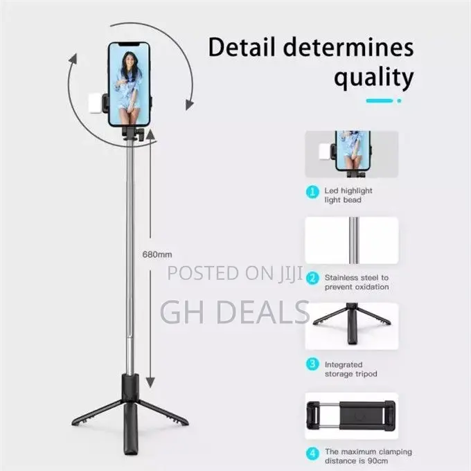 Wireless Bt Remote Fill Light Multifunc Tripod Portable Hand