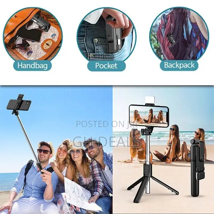 Wireless Bt Remote Fill Light Multifunc Tripod Portable Hand
