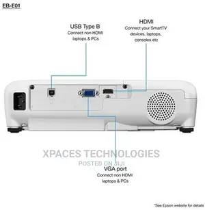 Epson EB-E01 XGA Projector Brightness: 3300lm With HDMI Port
