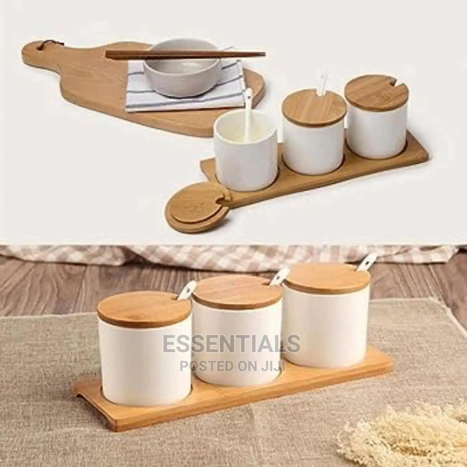 Set of 3 Ceramic Spice Pots Spice Serving Jars