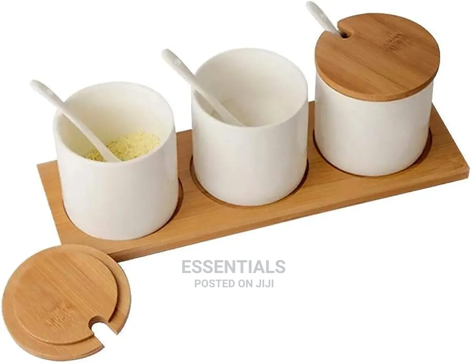 Set of 3 Ceramic Spice Pots Spice Serving Jars