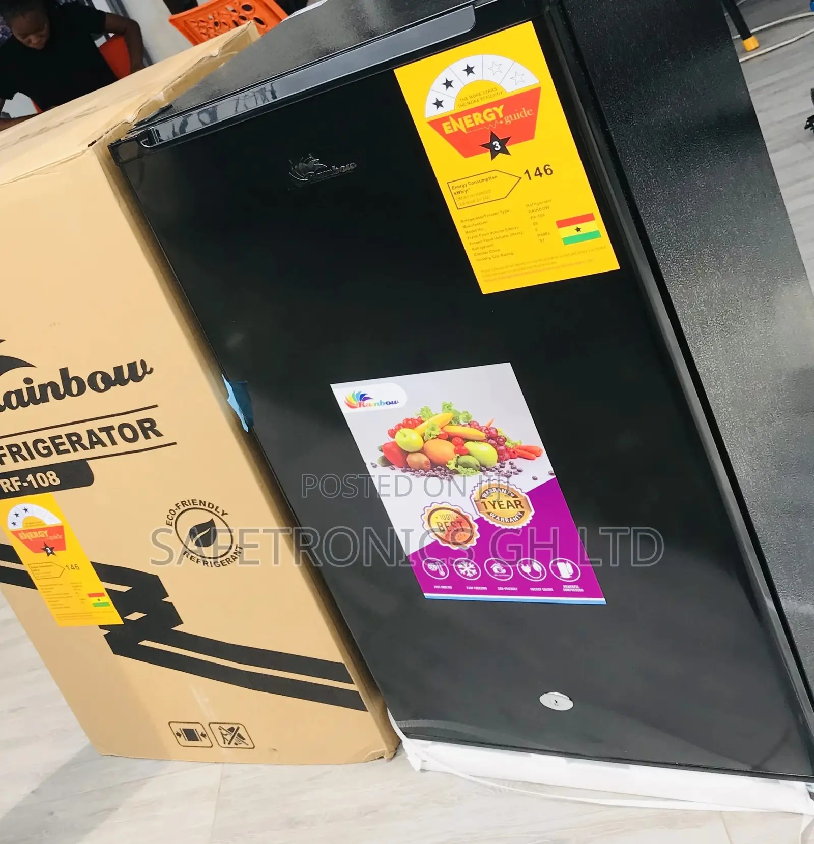 New Yet Quality Tabletop 92L Topfreezer Rainbow Singledoor