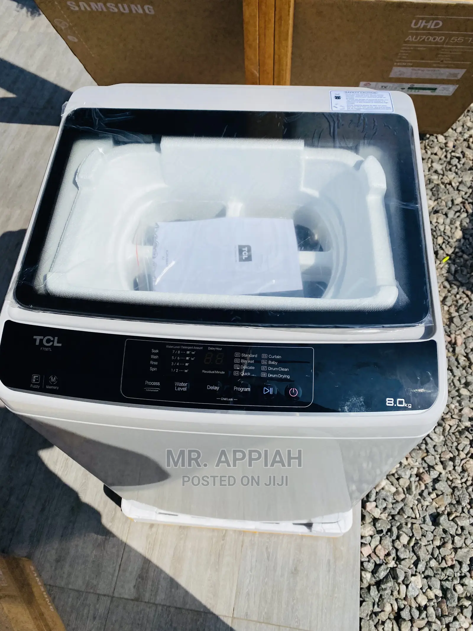 Sealed in Box TCL 85kggf708tl Single Door Washing Machine.