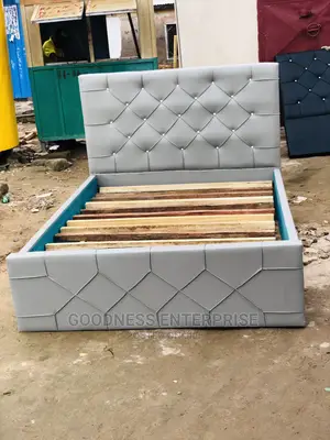 Gray Leather 60/80 Bed Frame