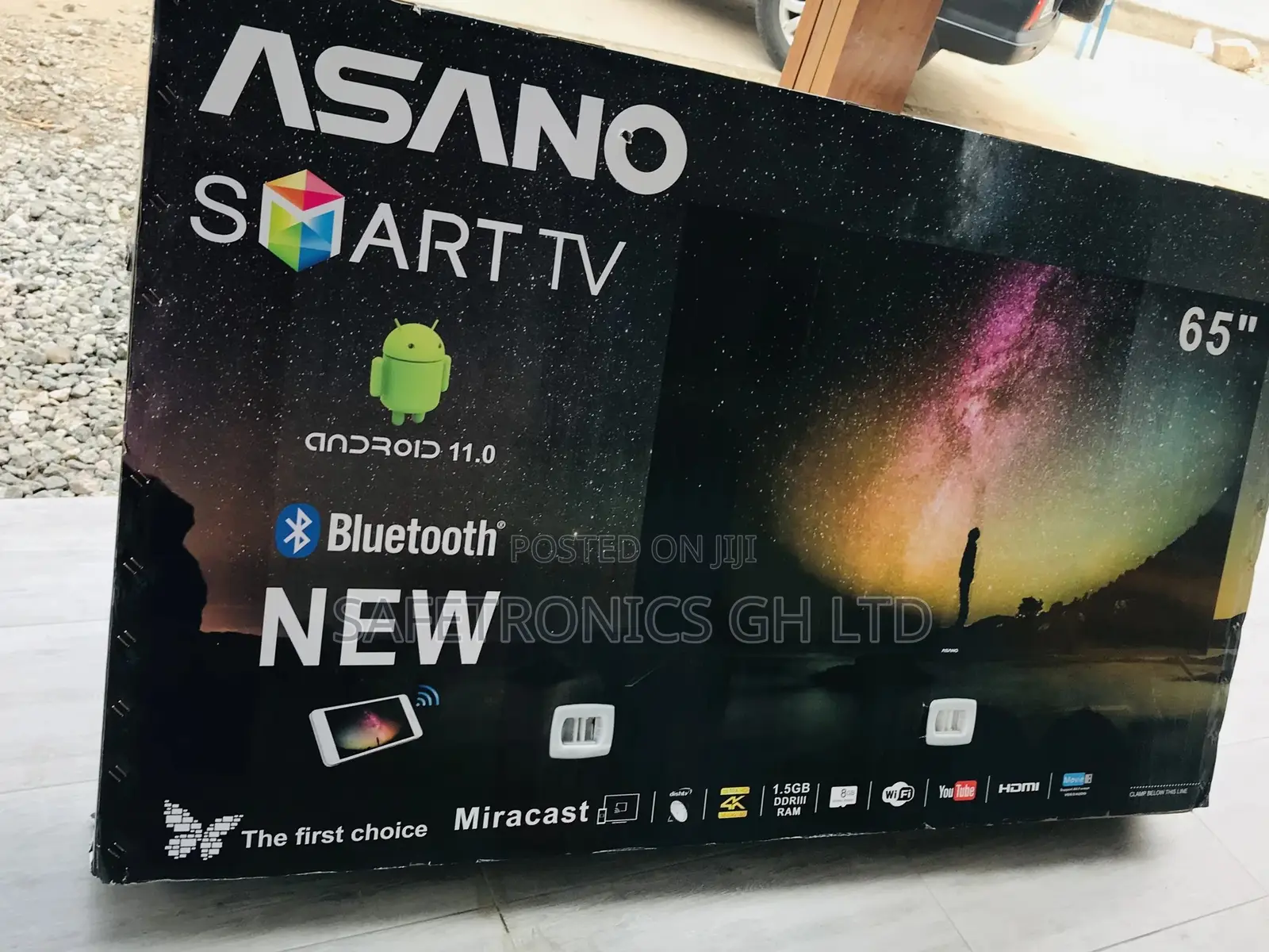 Asano 65 Inches Glossy LED UHD Bluetooth Smart Tv