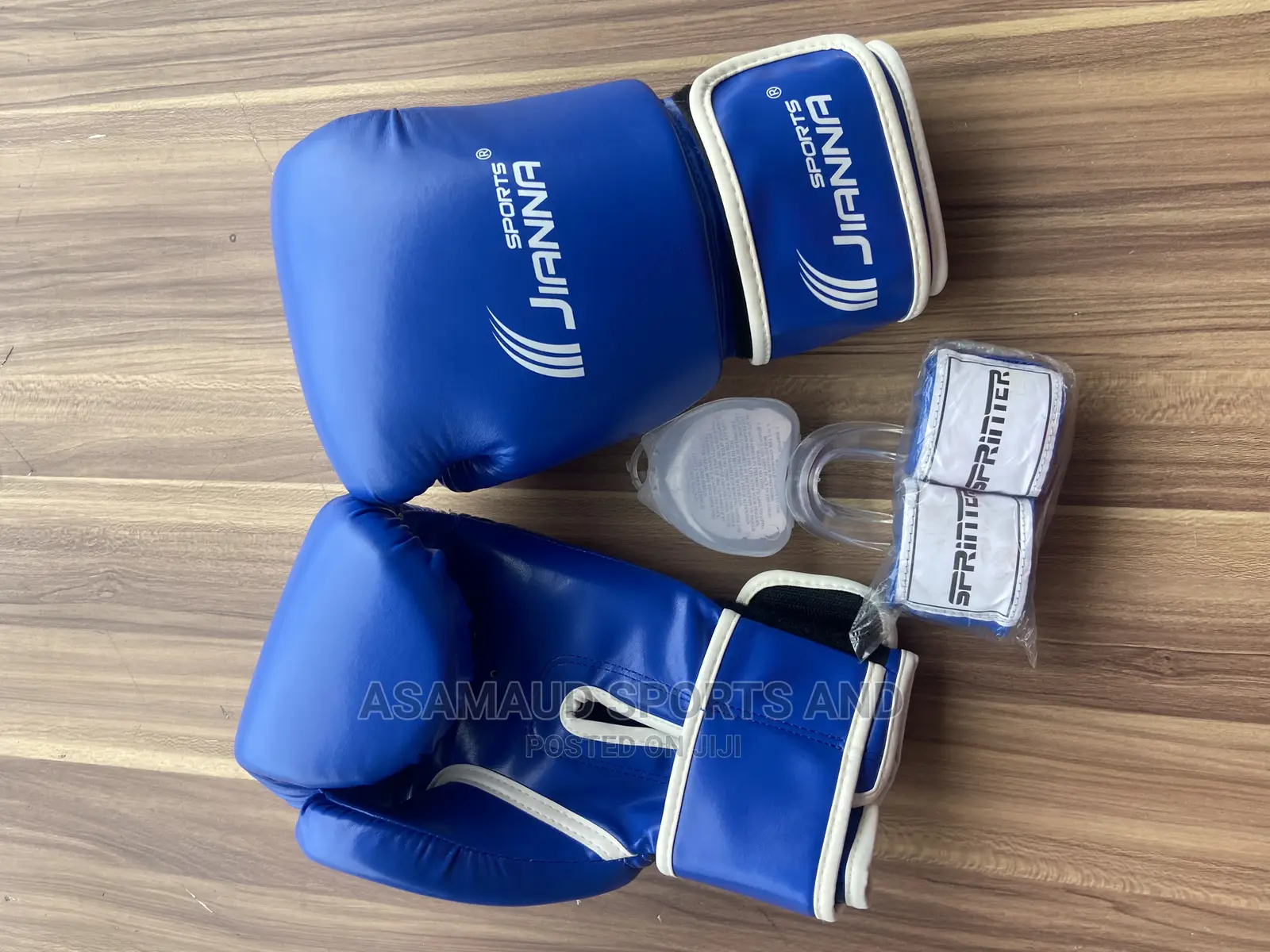 Original Set of Boxing Gloves, Bandage and Teeth Protective