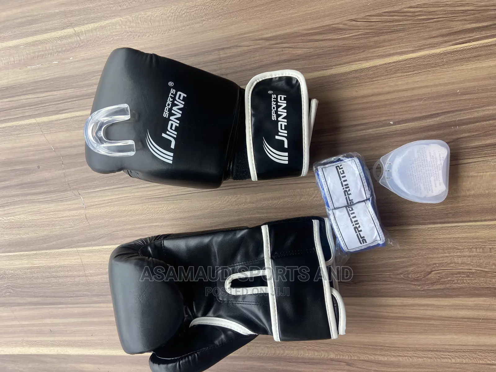 Original Set of Boxing Gloves, Bandage and Teeth Protective