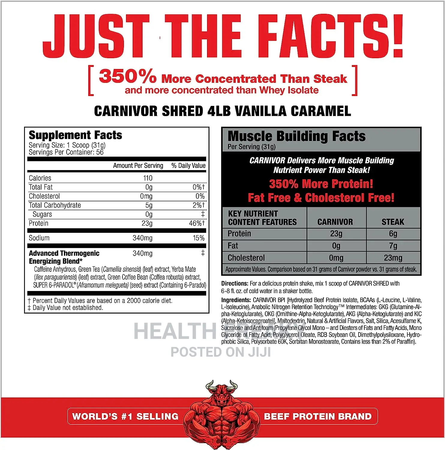 Carnivor Shred Fat Burner Beef Protein Muscle Builder
