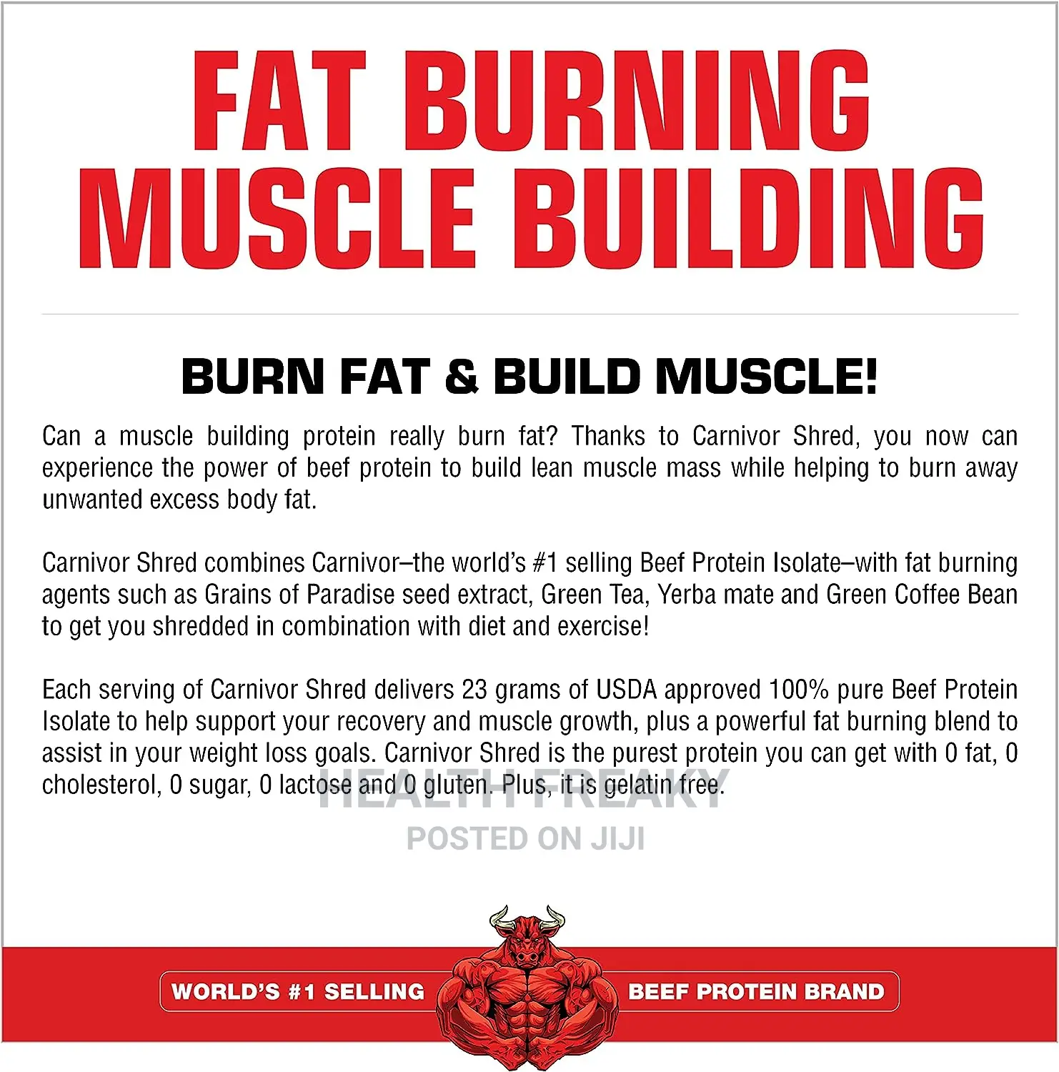 Carnivor Shred Fat Burner Beef Protein Muscle Builder