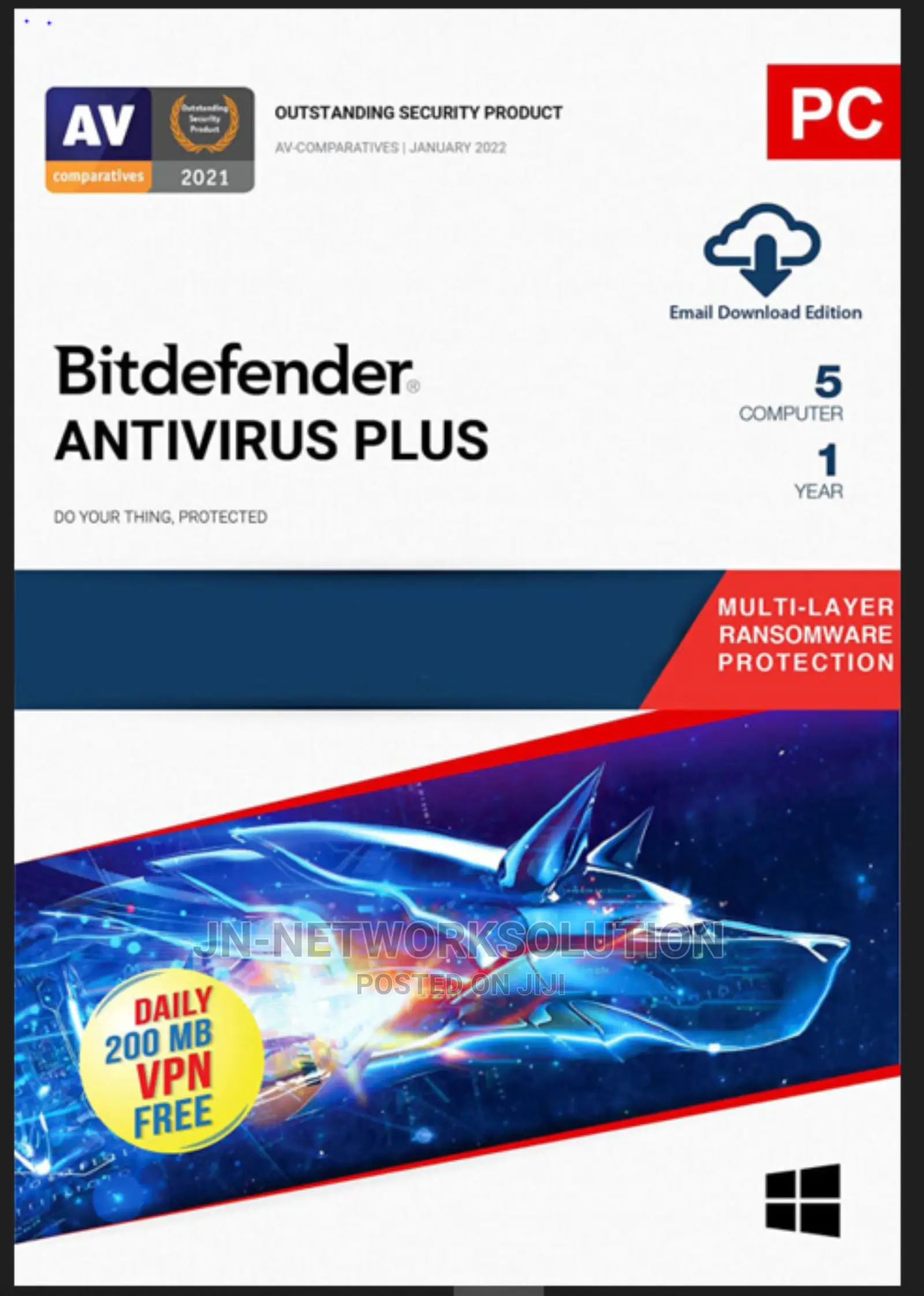 Bitdefender Antivirus Plus 5 Devices 1 Years